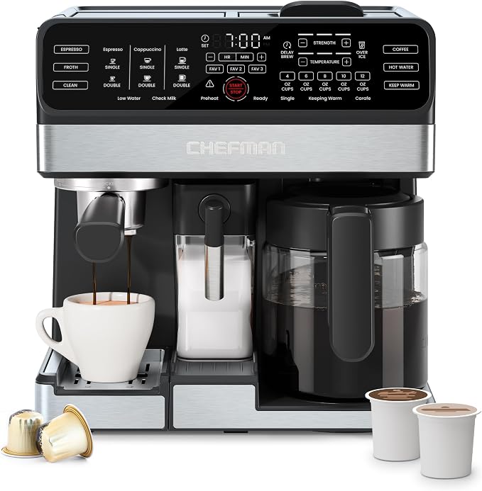 Chefman 8-in-1 Espresso & Coffee Maker Combo