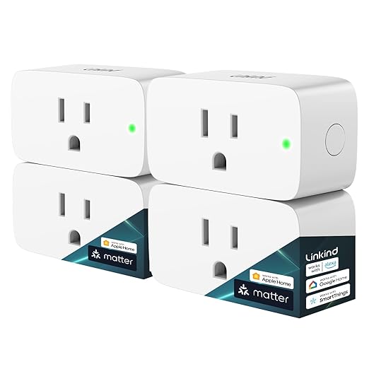 Linkind Matter Smart Plug, Work with Apple Home, Siri, Alexa, Google, SmartThings, Smart Home Smart