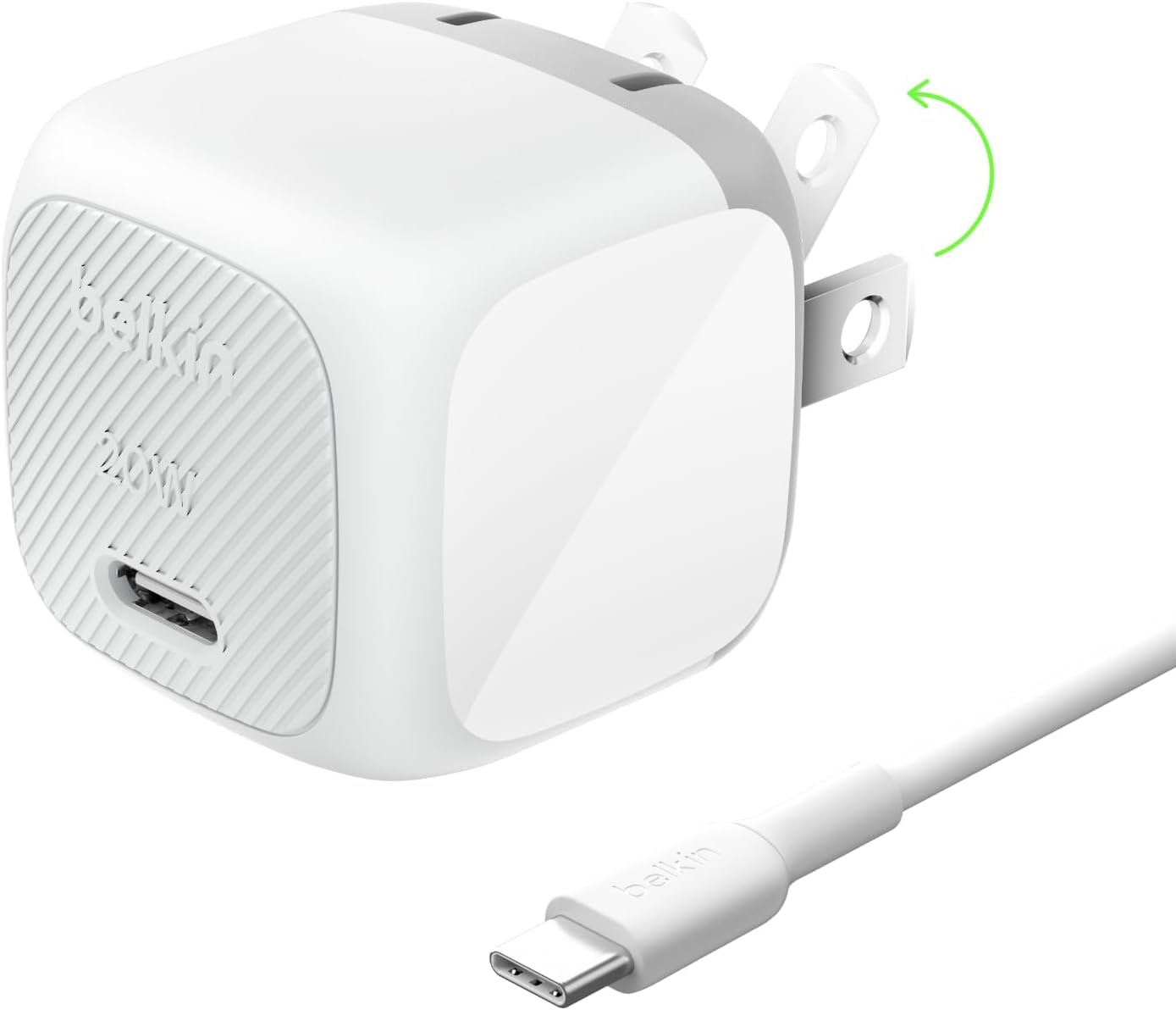 Belkin 20W USB-C Fast Charger Block with Cable for iPhone and Android