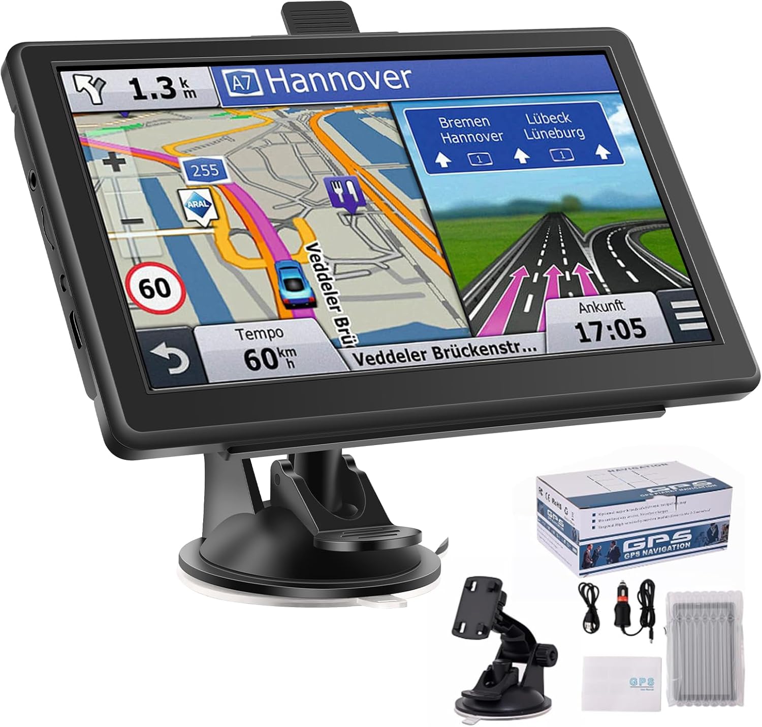 GPS Navigator for Car & Truck with 7" Touchscreen and Lifetime Map Updates