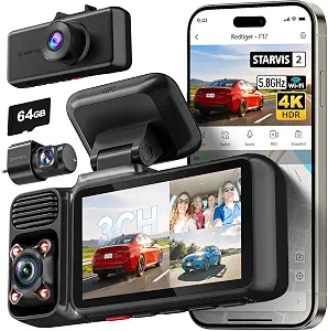 REDTIGER F17 4K 3-Channel Dash Cam