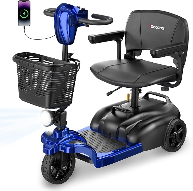 iScooter 3-Wheel Portable Mobility Scooter for Adults and Seniors