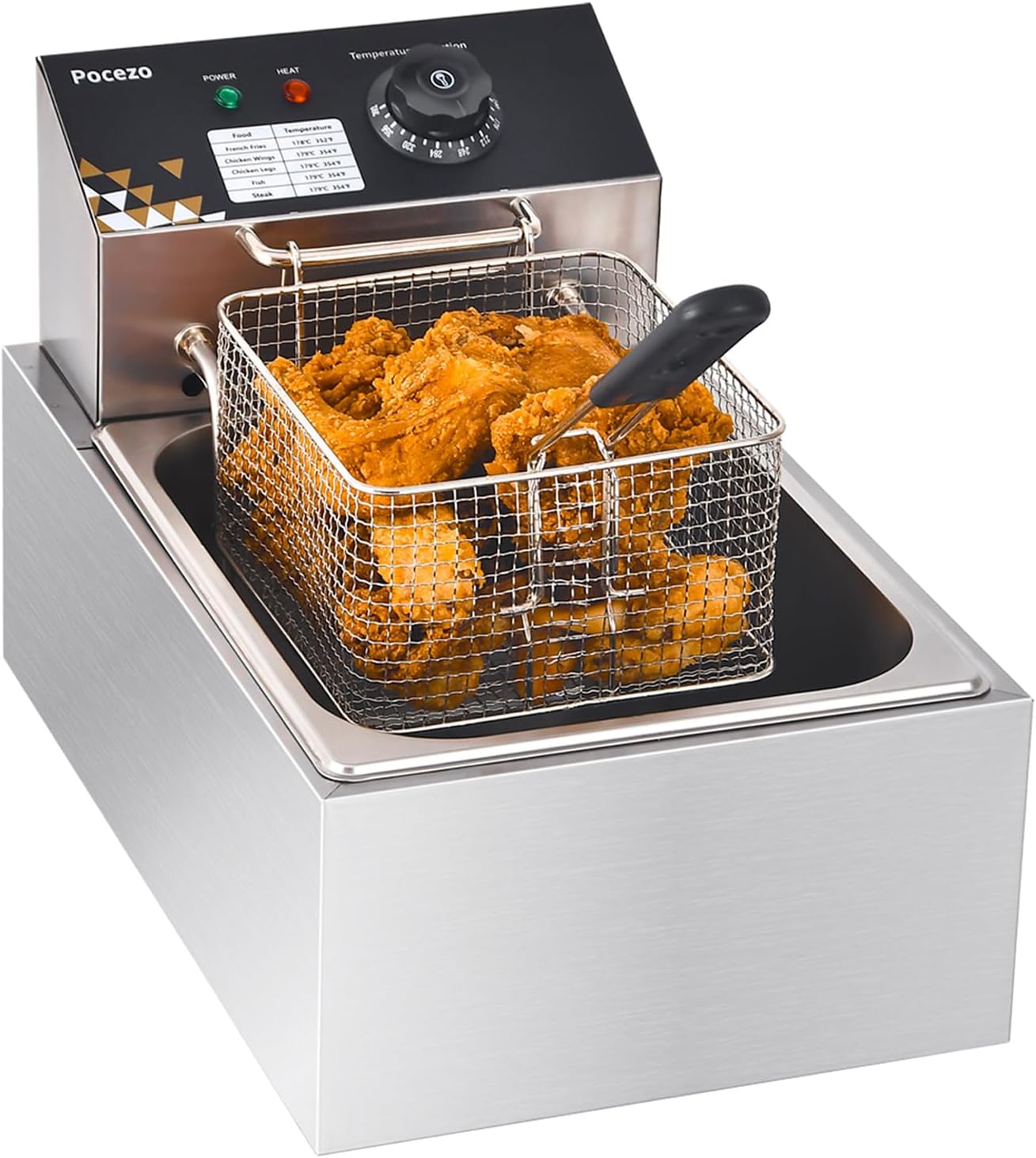 Electric Deep Fryer 10L/10.5QT Commercial Stainless Steel Countertop Fryer