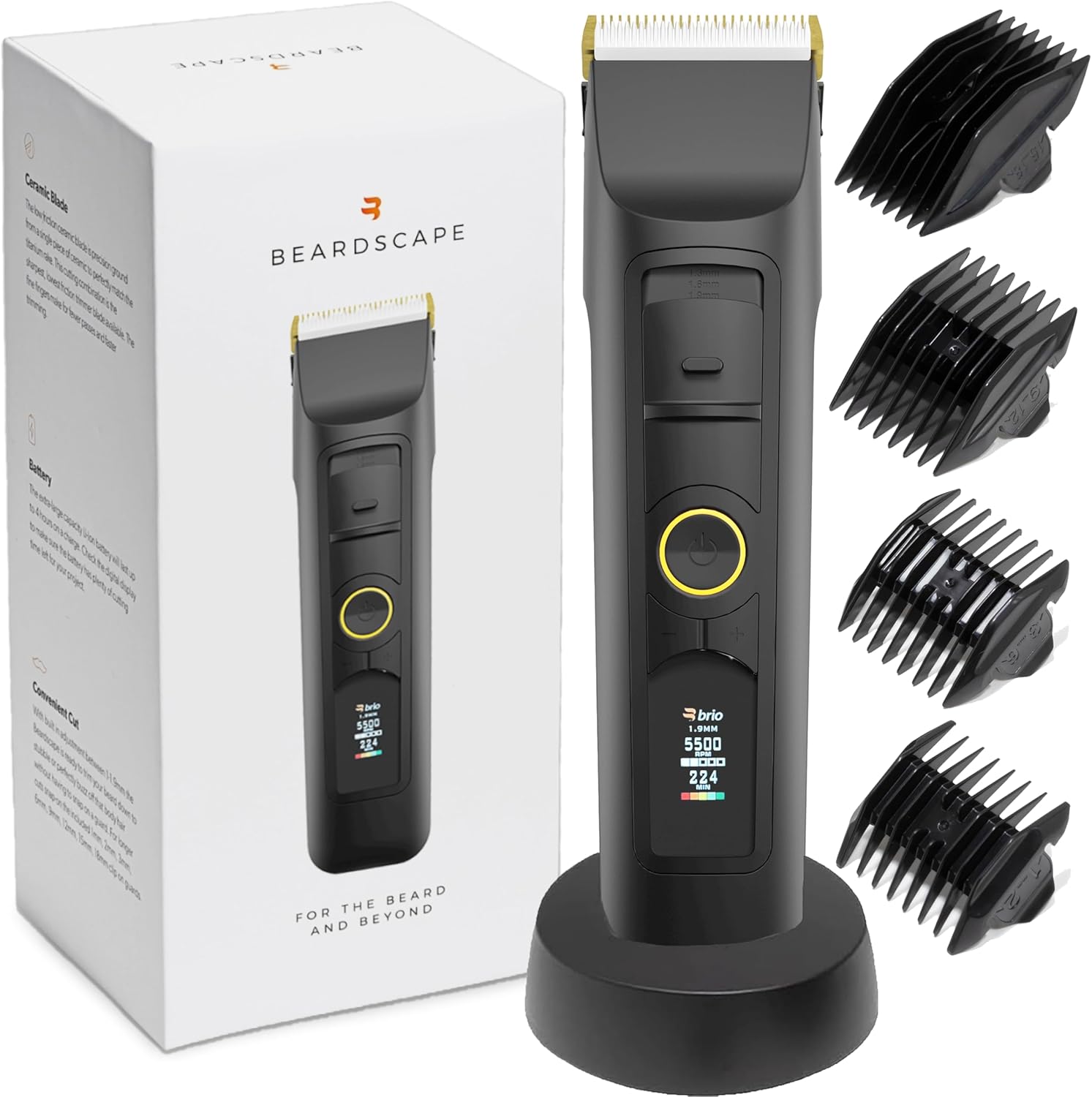 Brio Beardscape V2 Beard Trimmer for Men Professional with Low Friction Ceramic Blade