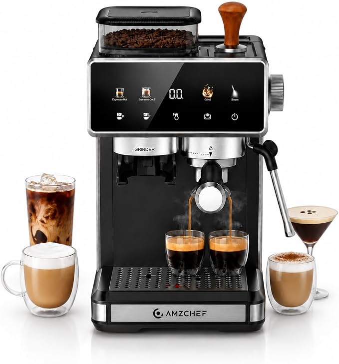 AMZCHEF Espresso Machine with Grinder