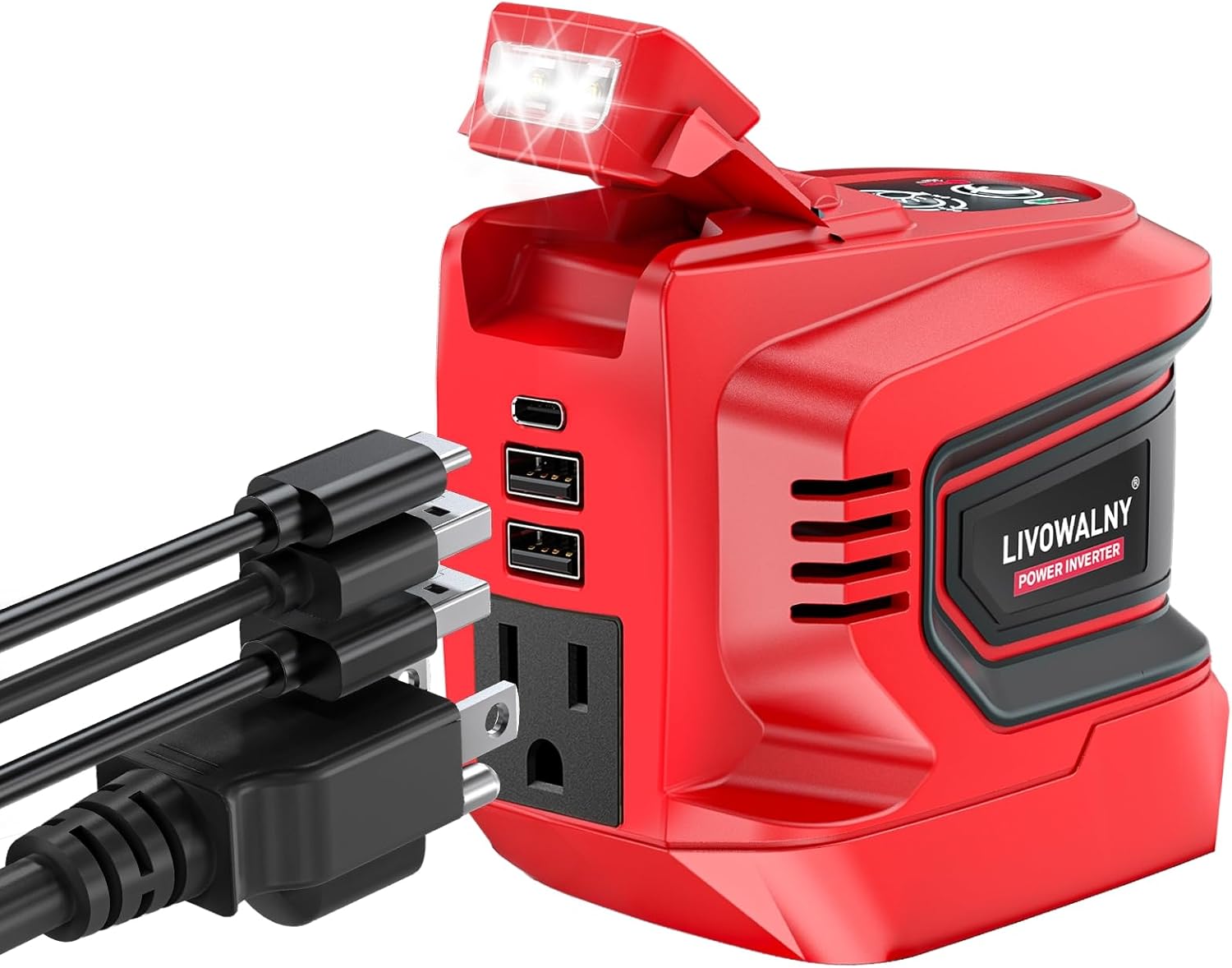 LIVOWALNY 200-250W Power Inverter for Milwaukee 18V Battery