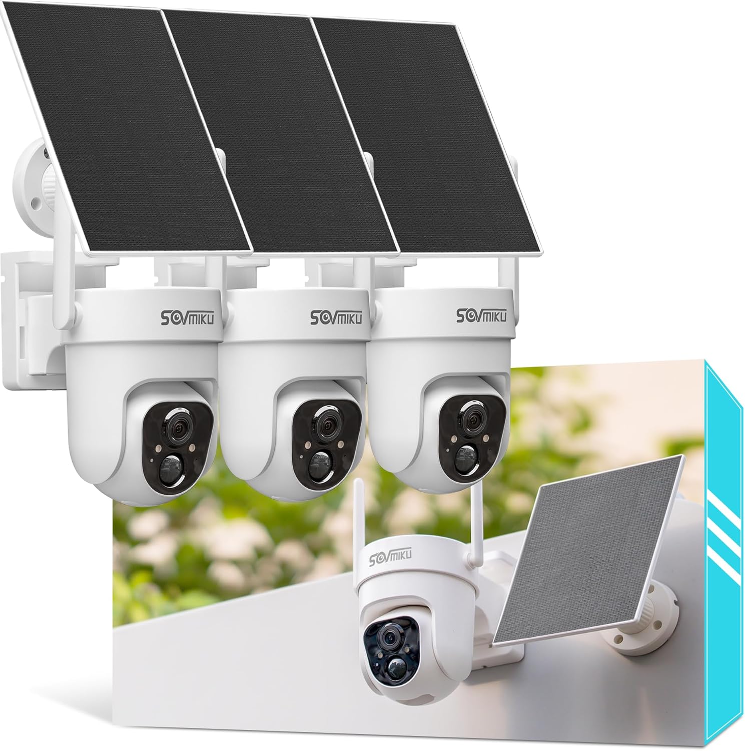 Sovmiku 3CQ4 2K AI Solar Security Camera Wireless Outdoor