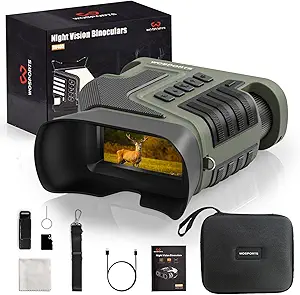WOSPORTS 4K Night Vision Goggles, up to 80X Total Magnification, 64GB TF Card, 1315FT Infrared Night Vision