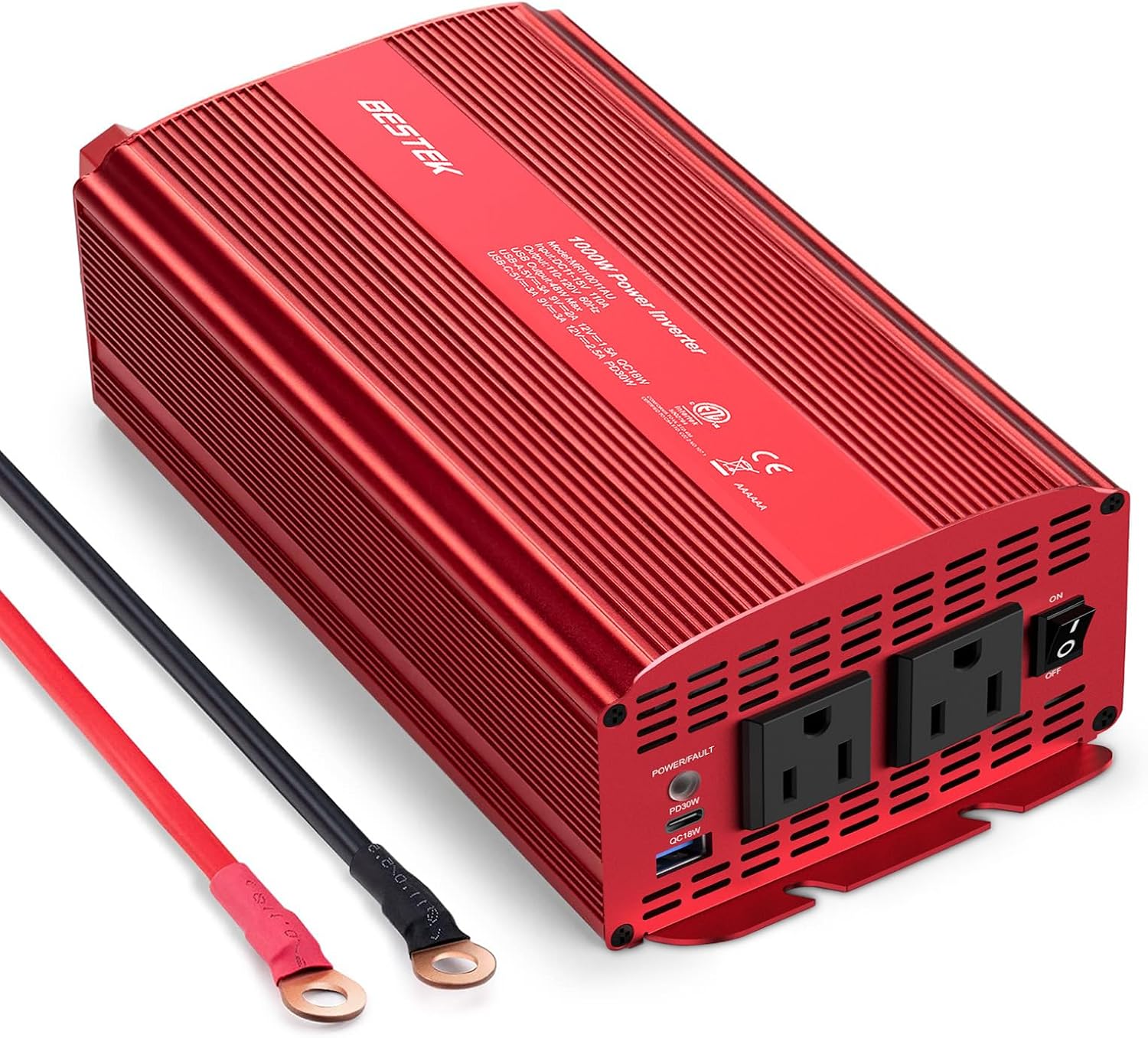 BESTEK 1000W Vehicle Power Inverter with USB-C & Quick Charge