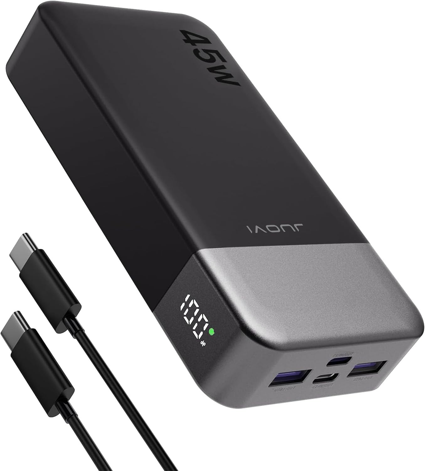 JUOVI J2621 20000mAh 45W Portable Power Bank with LED Display