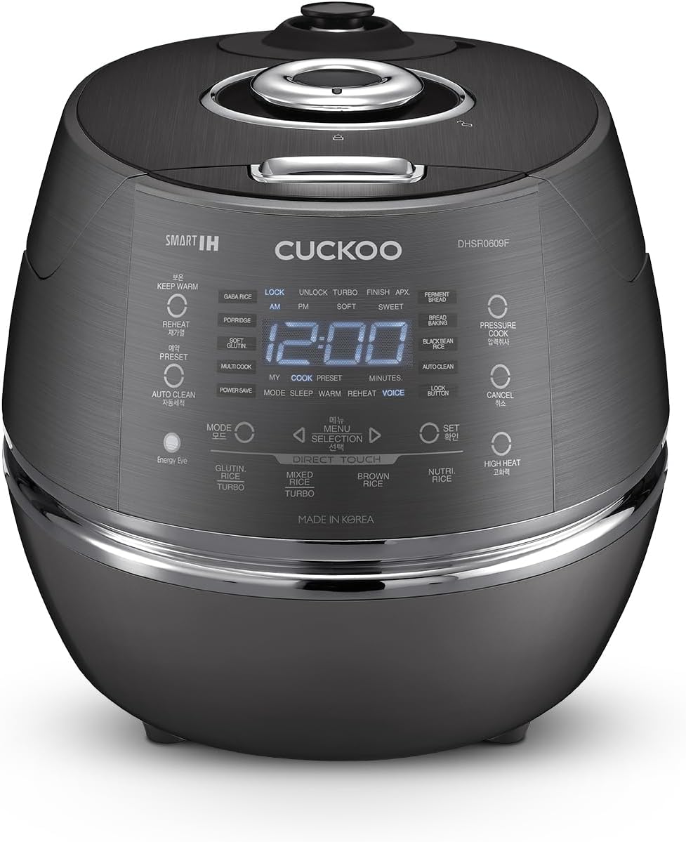 CUCKOO High Pressure Rice Cooker, 6-Cup Uncooked / 12-Cup Cooked (CRP-DHSR0609FD)