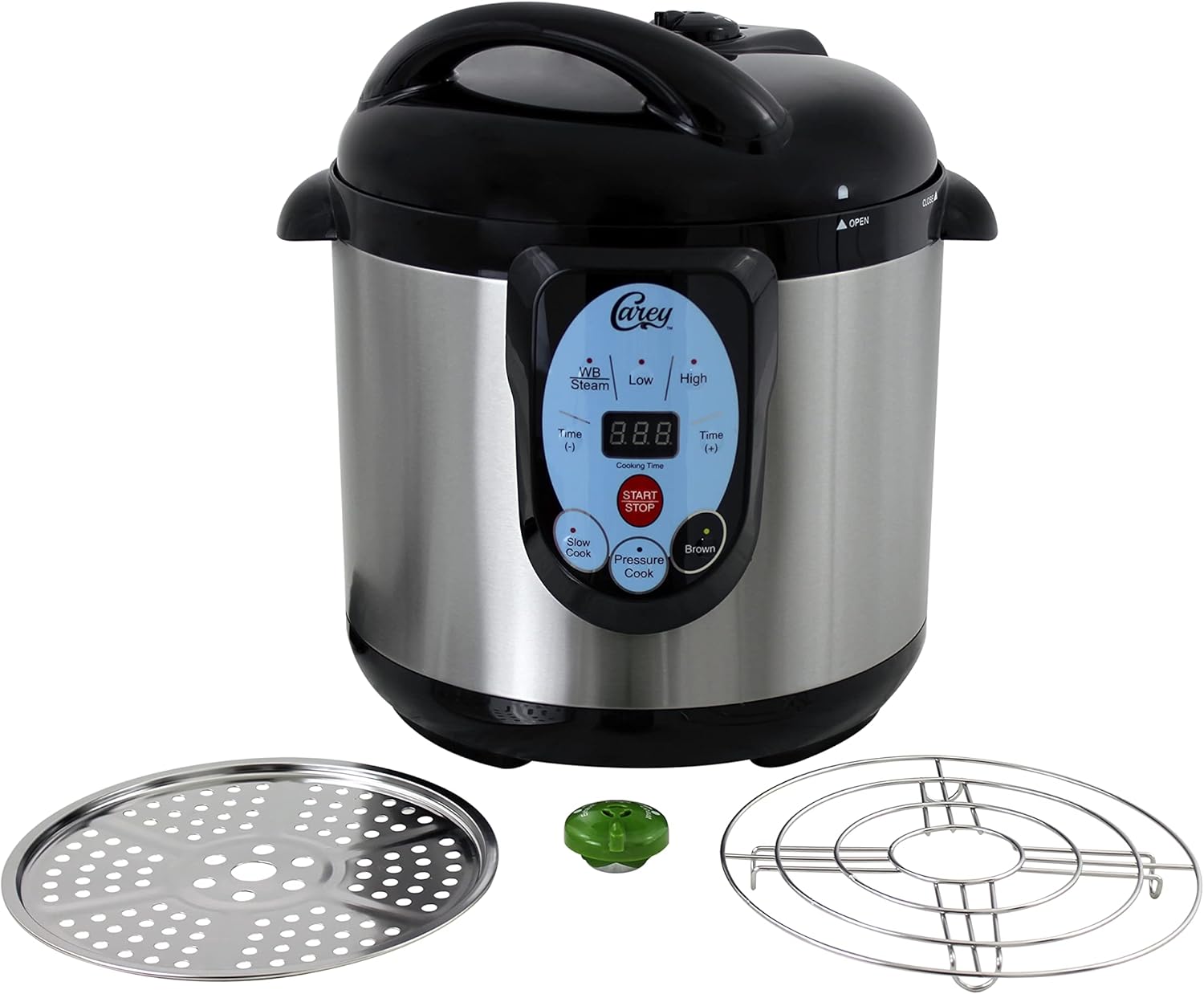 CAREY DPC-9SS Smart Electric Pressure Cooker and Canner, 9.5-Quart Stainless Steel Multi-Cooker with Digital Controls