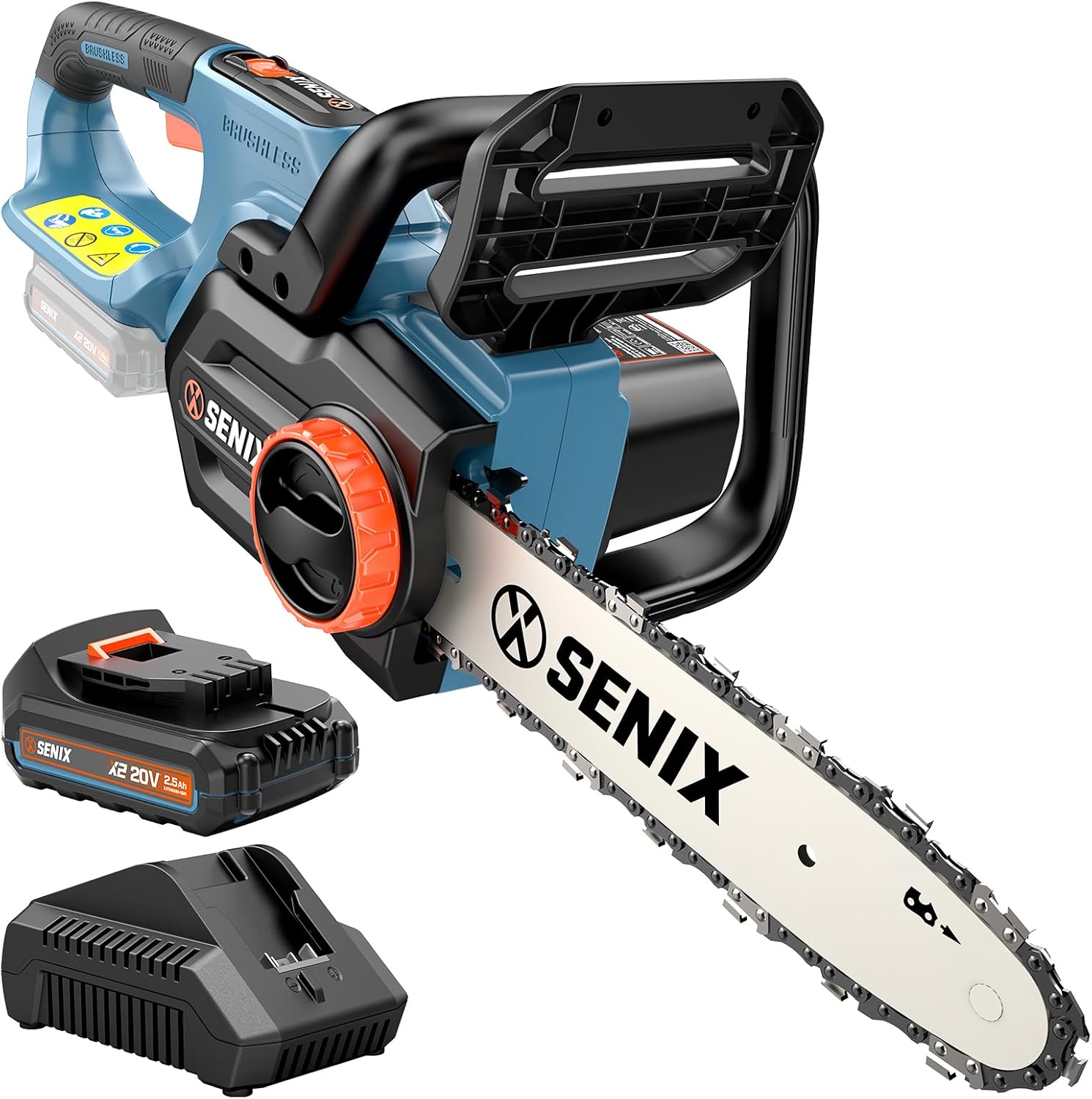 SENIX 20V 10-Inch Brushless Cordless Chainsaw