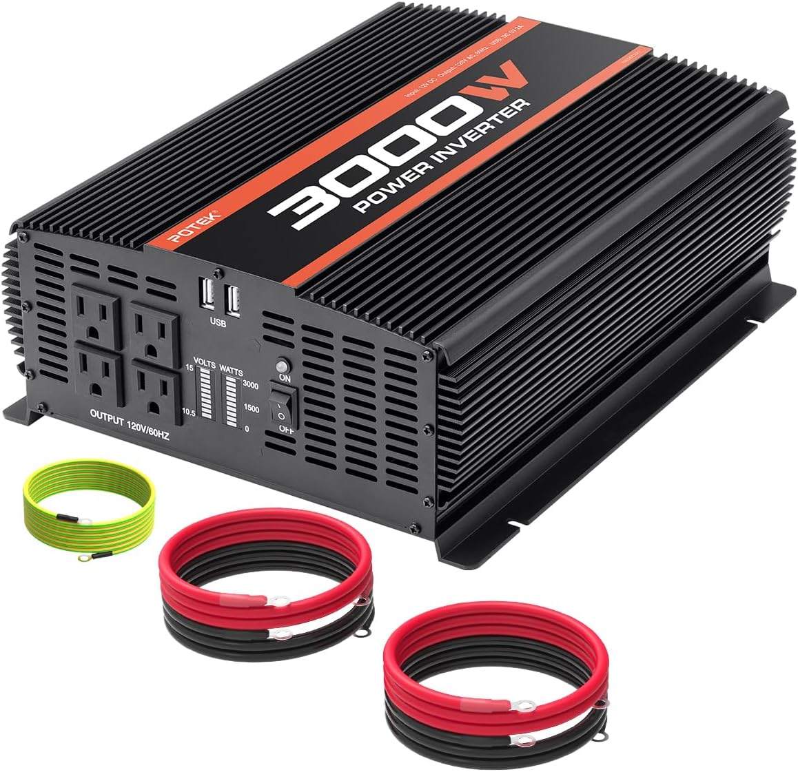 POTEK 3000W Power Inverter, 12V DC to 110V AC