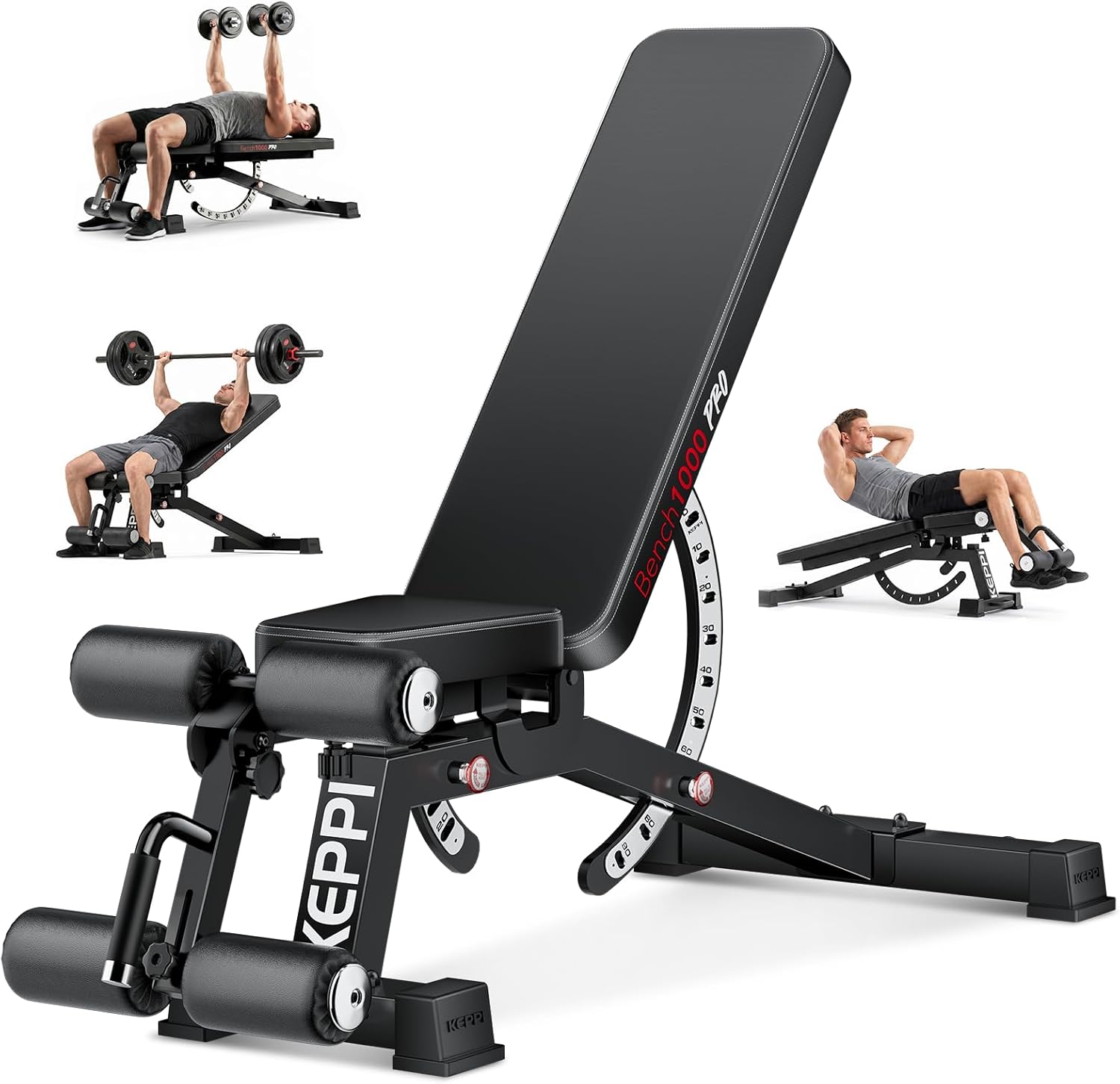 Adjustable Weight Bench, Commercial Grade 1200LB Workout Bench Press Set for Home Gym Strength Training Exercise