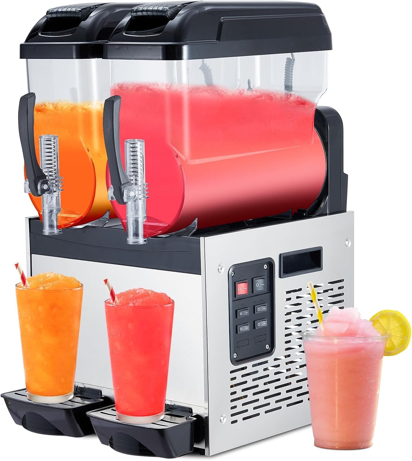 GarveeTech Black 12 L*2 700W Commercial Slushy Machine