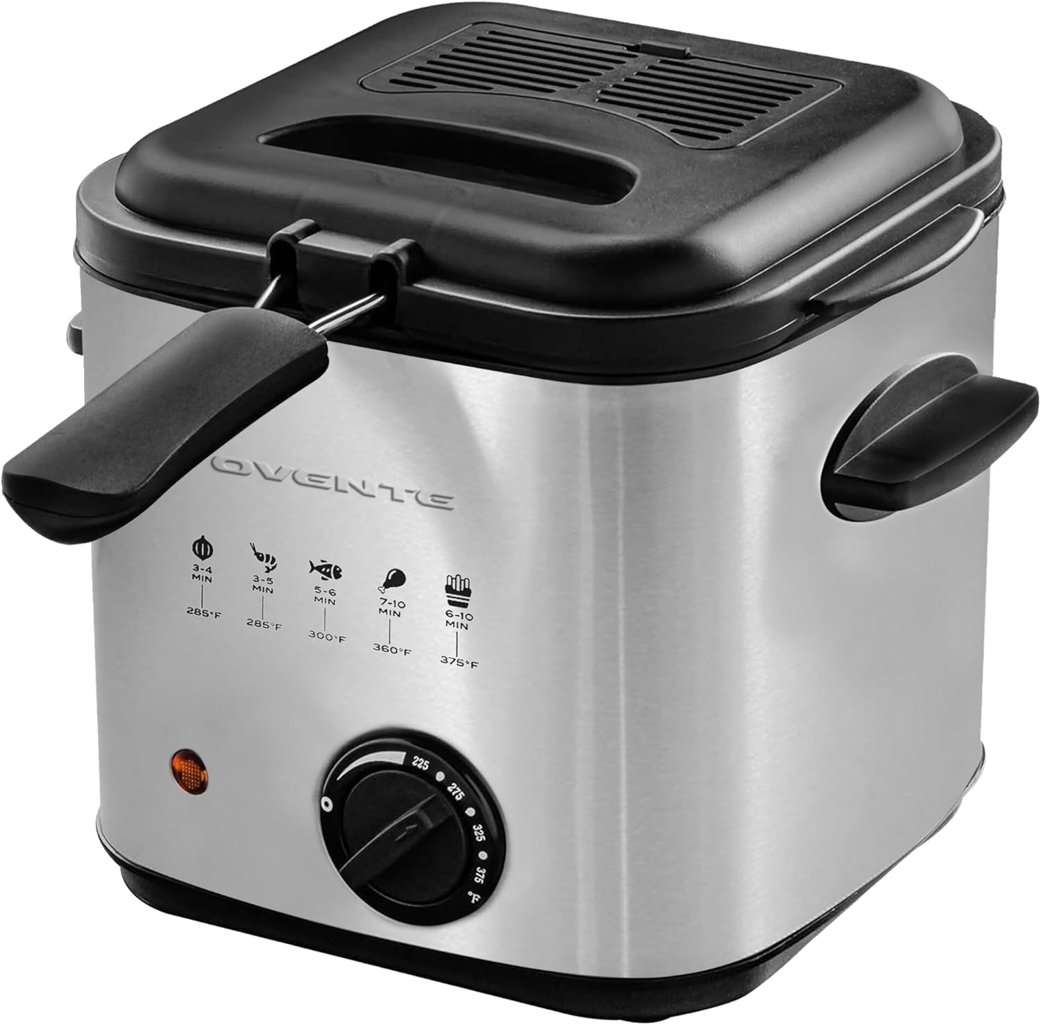 OVENTE Electric Deep Fryer 1.5L 800W Stainless Steel Countertop Fryer
