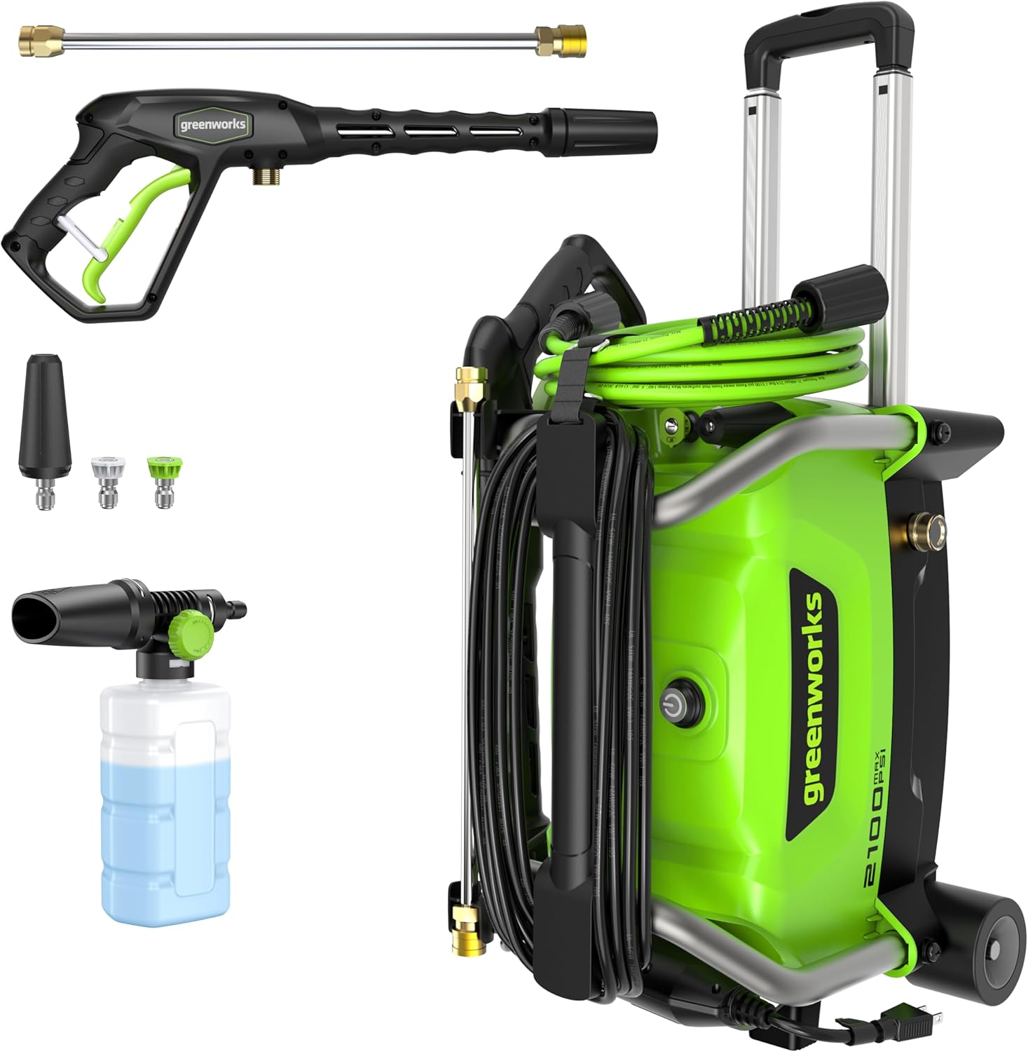 Greenworks 2100 PSI Electric Pressure Washer, 1.2 GPM Compact Power Washer