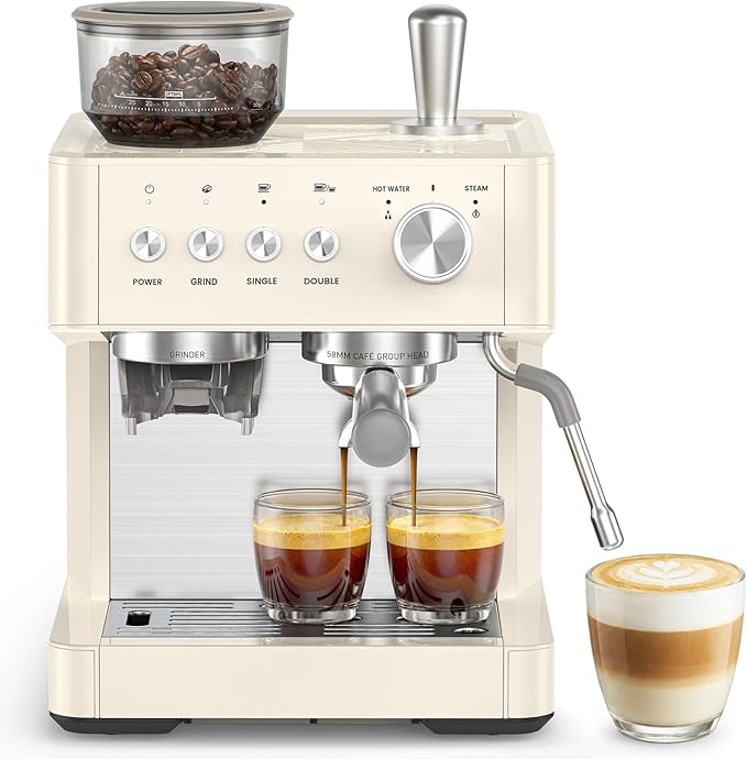Kismile 20-Bar Espresso Machine with Grinder