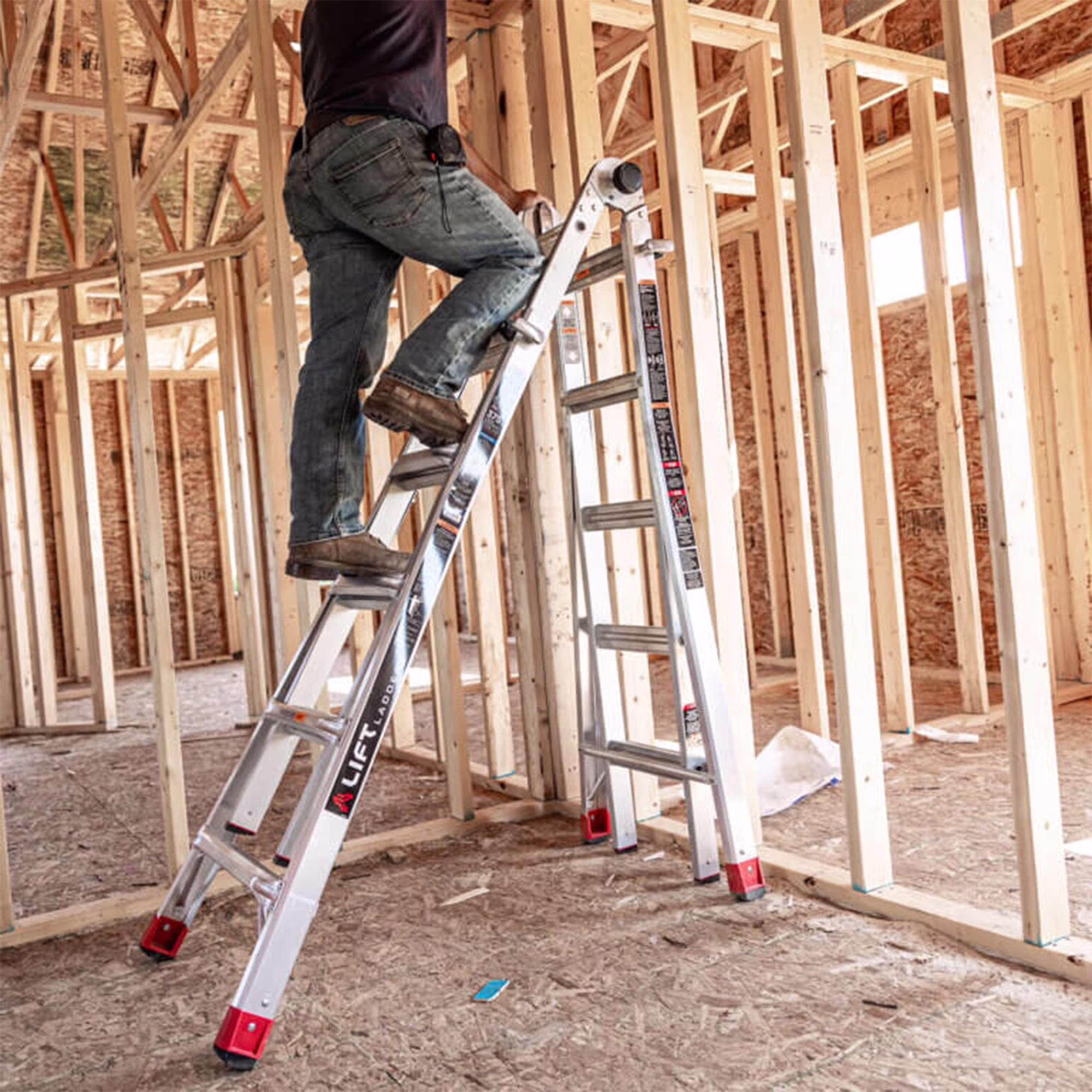 Lift Ladders 22-Foot Adjustable Multi-Purpose Aluminum Ladder