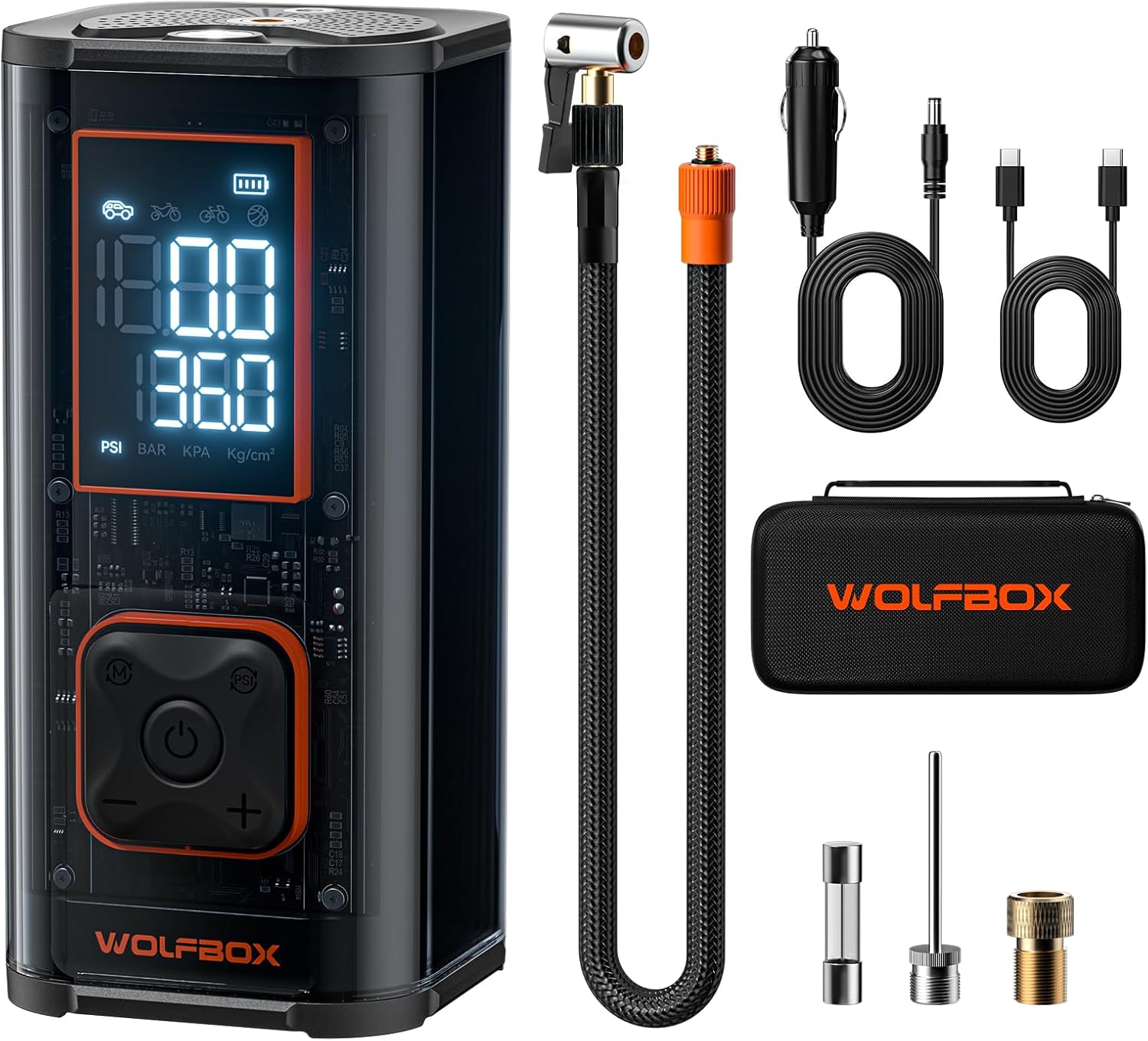 WOLFBOX 150PSI Heavy Duty Tire Inflator Portable Air Compressor