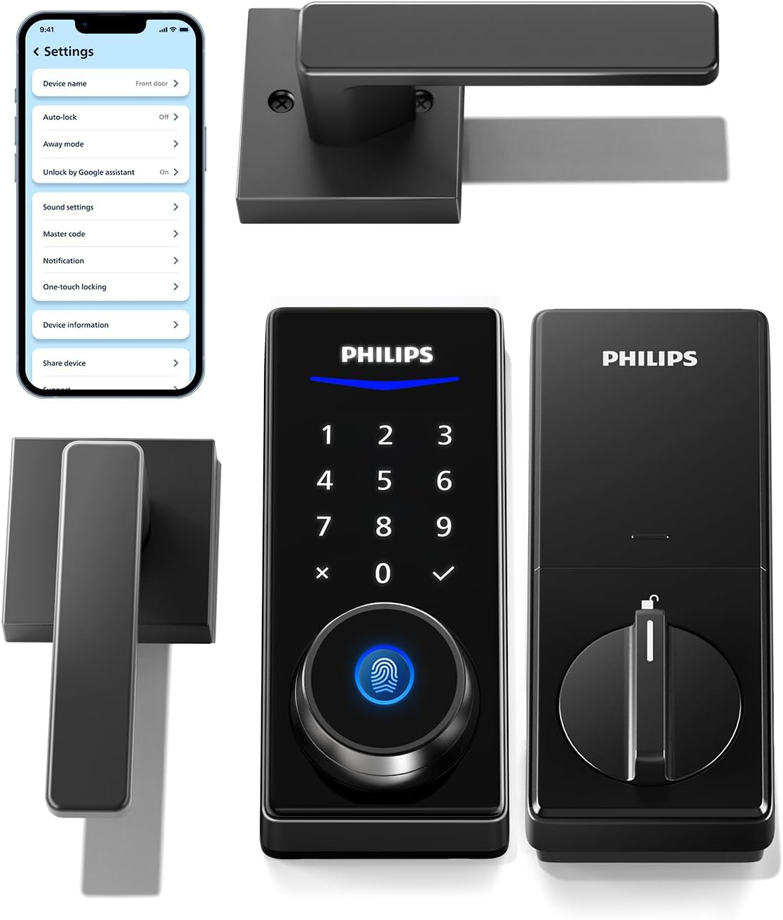 Philips Smart Lock with Handles, Keyless Entry Door Lock Set