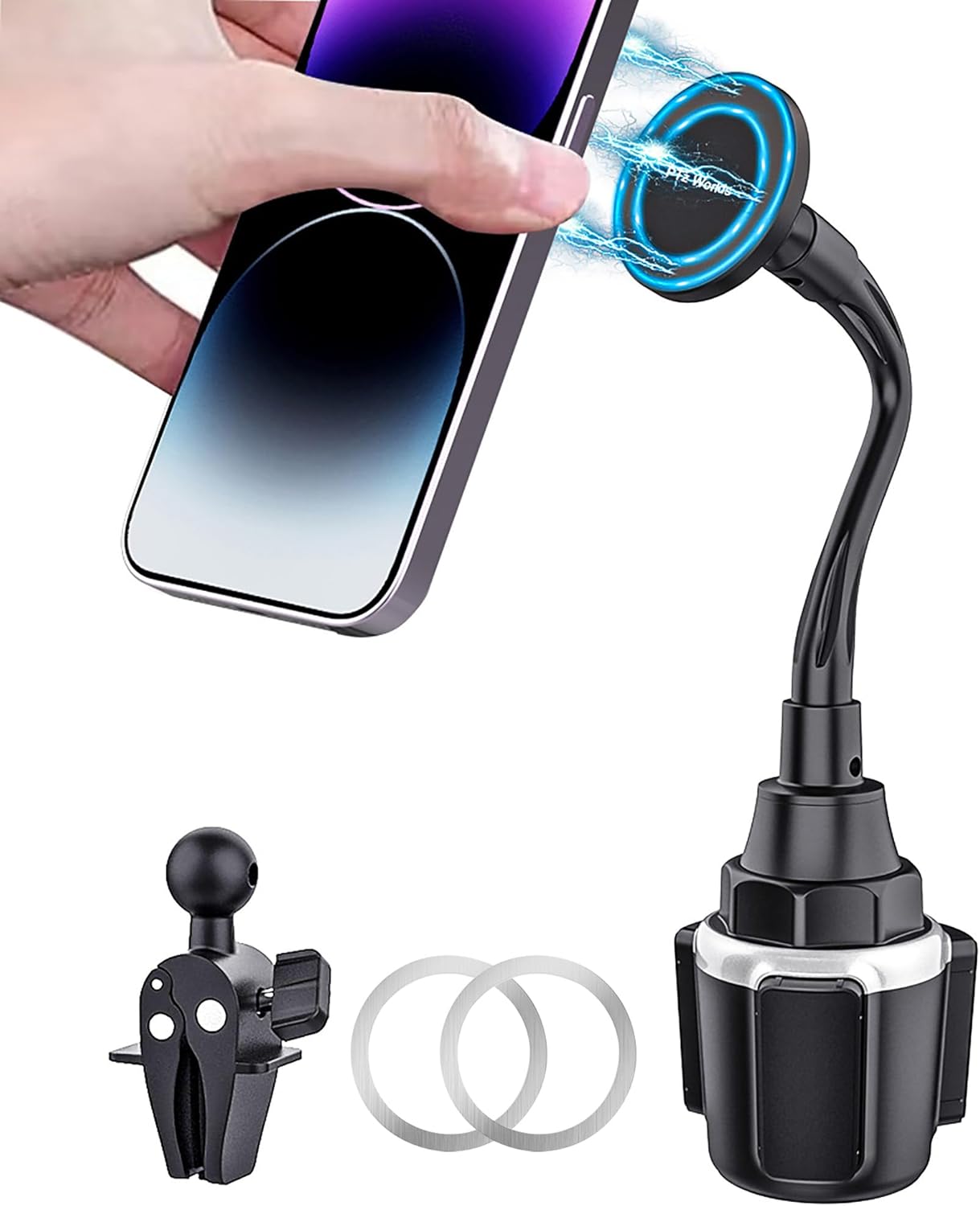 Cup Phone Holder for Car, Magnetic – Compatible with MagSafe, Secure Magnetic Mount