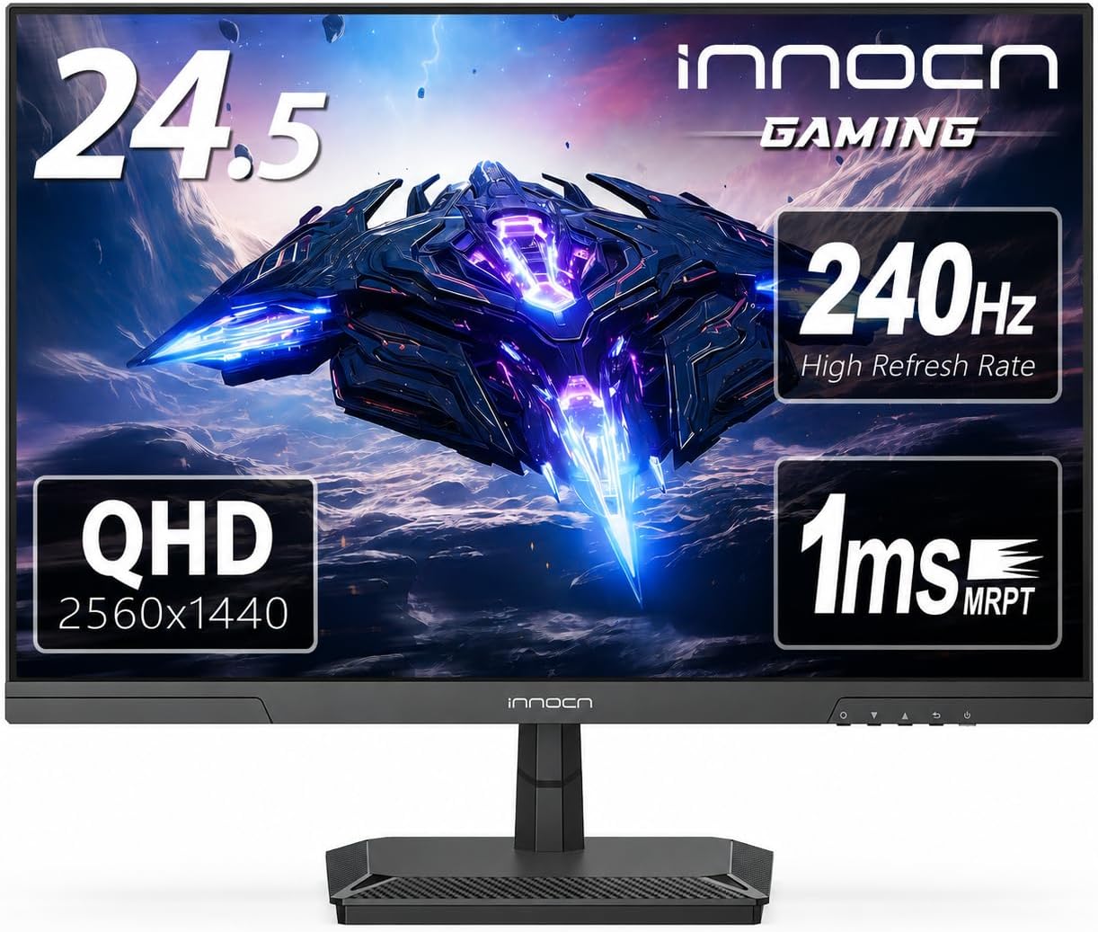INNOCN 24.5" QHD 240Hz Gaming Monitor, Fast IPS 2K Display with HDMI 2.1 & DisplayPort