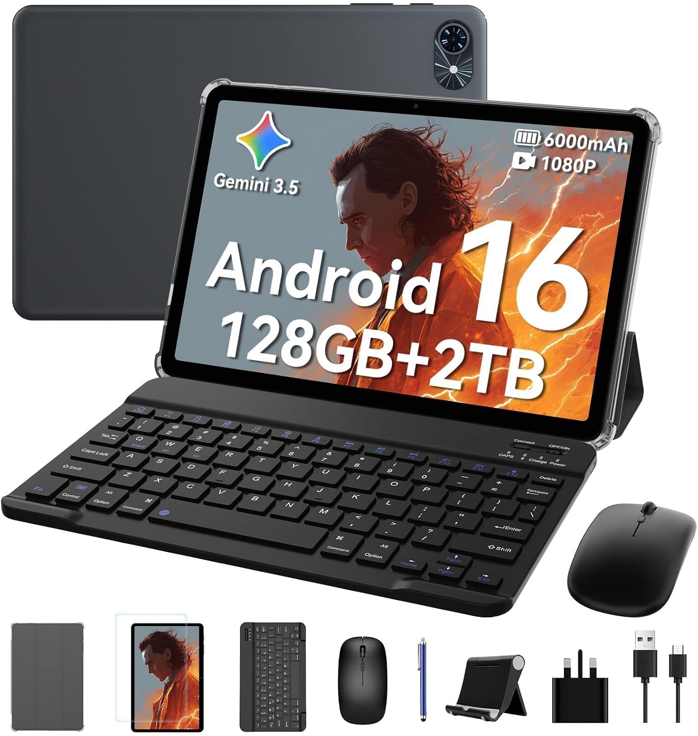 TABWEE 10 Inch Android 16 Tablet with Keyboard