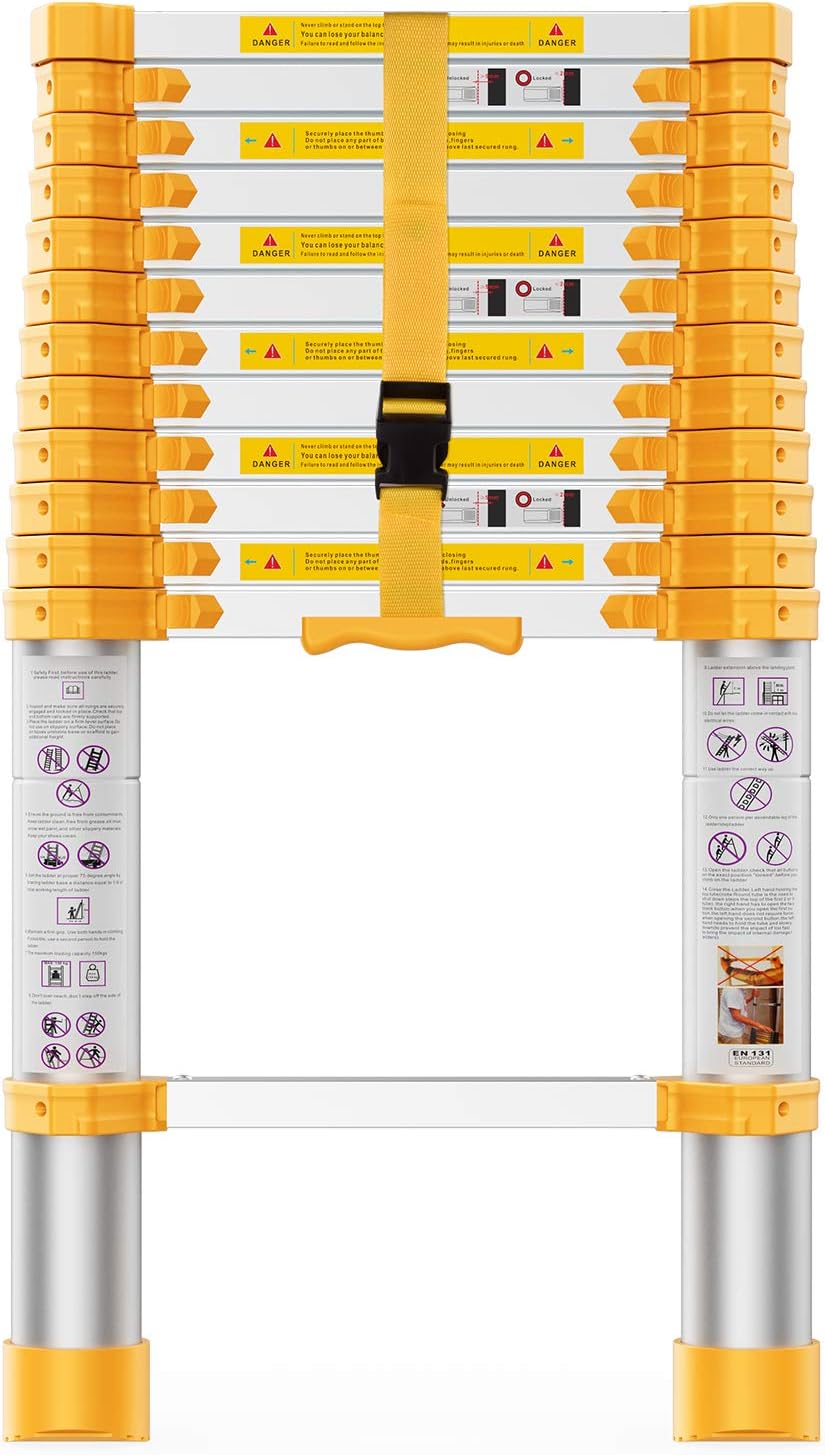 BOWEITI 12.5FT Telescoping Extension Ladder