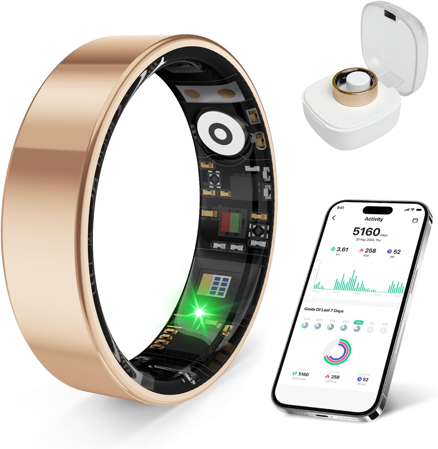 2026 Smart Ring Health Tracker for Men Women, Sleep Stress Exercise Health Monitoring