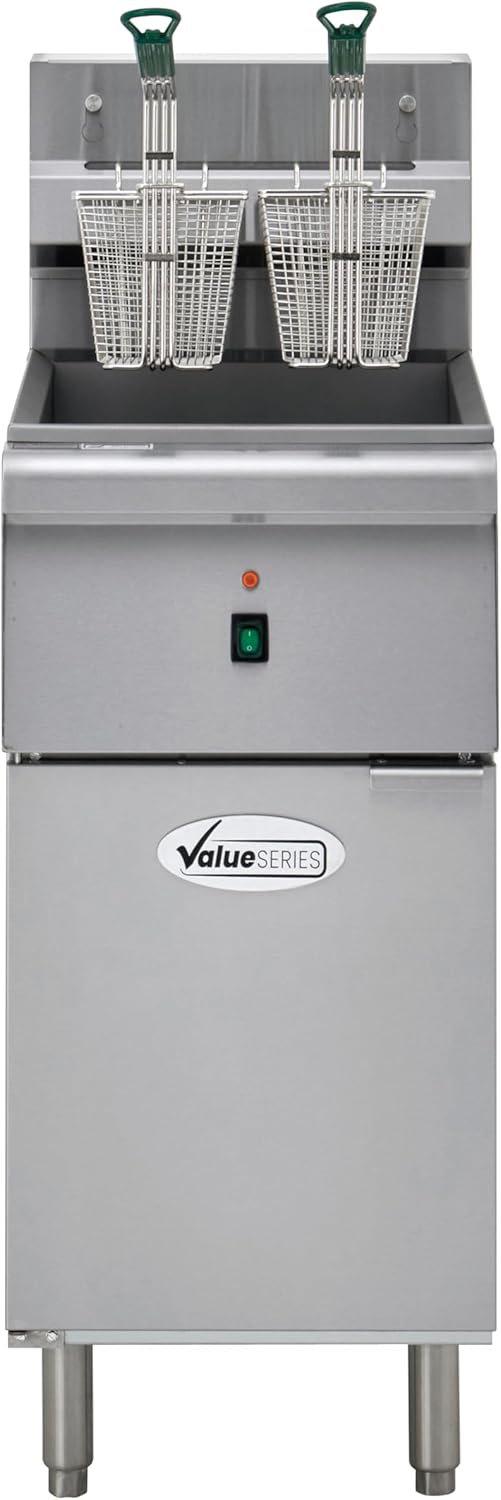 Value Series Commercial Deep Fryer 40 lb Stainless Steel Gas Floor Fryer