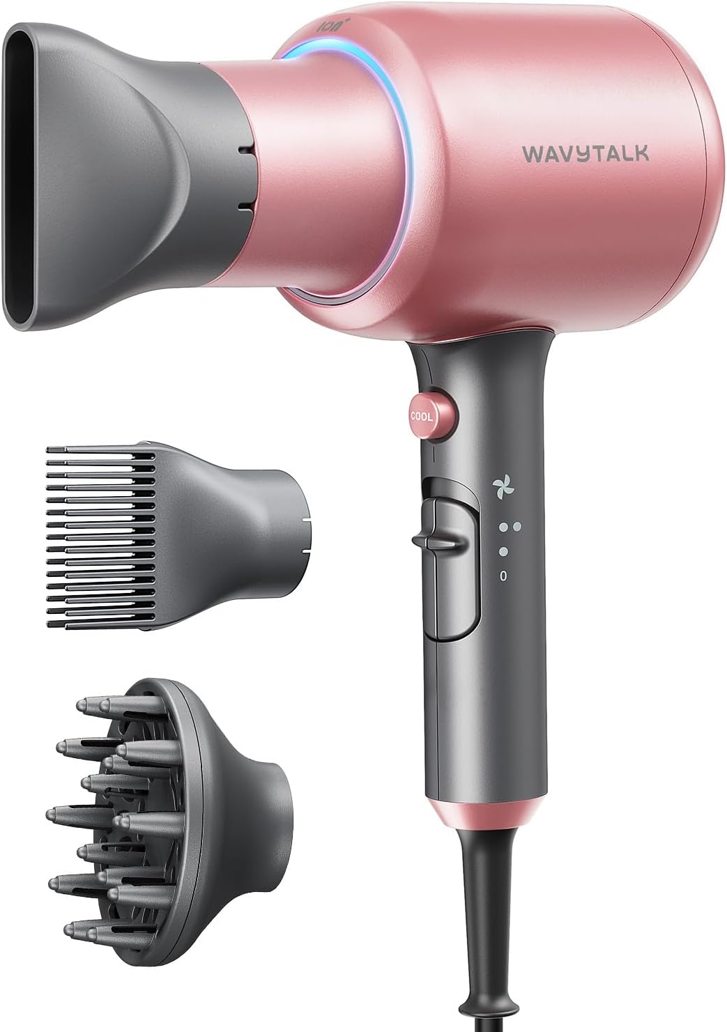 Wavytalk Hair Dryer, Blown Away Ionic Hair Dryer for Curly Hair with Diffuser, 1875W Fast Drying
