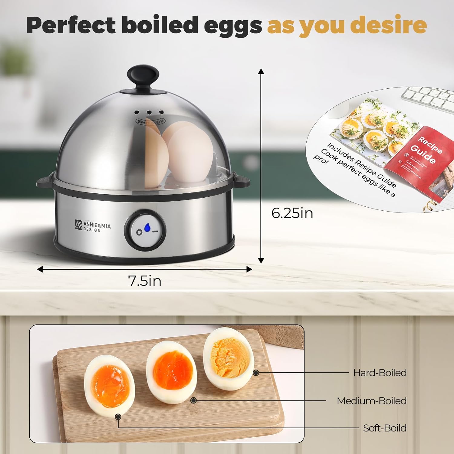 Annie & Mia 7-Egg Multi-Function Electric Egg Cooker