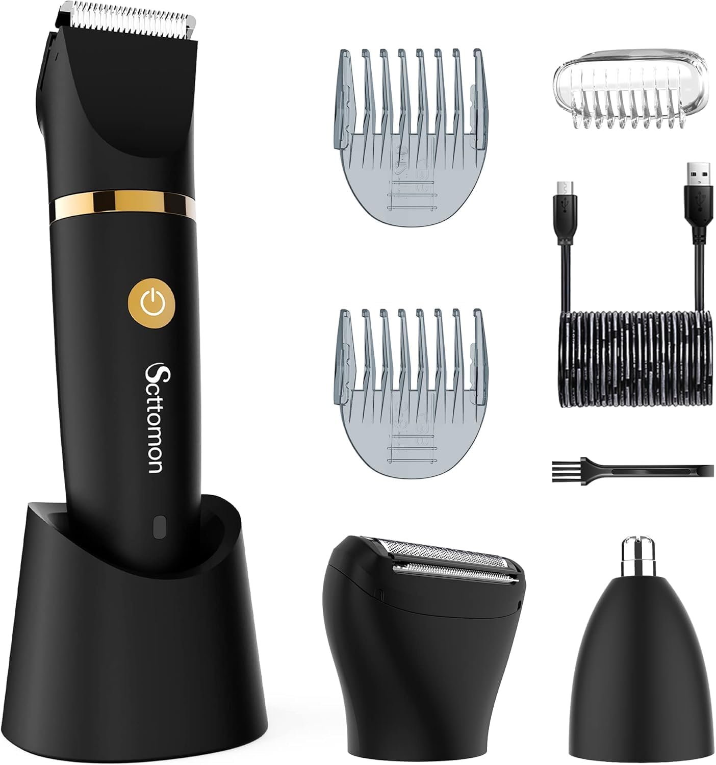 Scttomon Electric Groin Hair Trim Ball Trimmer for Men Body Shaver